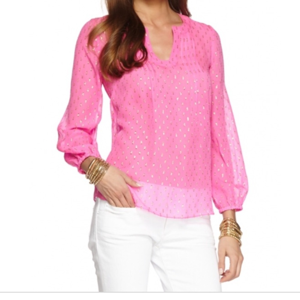 Lilly Pulitzer Colby Pintuck Blouse